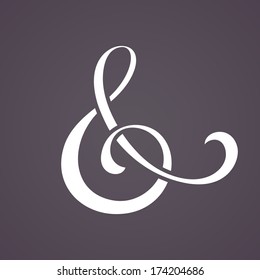 Custom decorative ampersand. Vector illustration