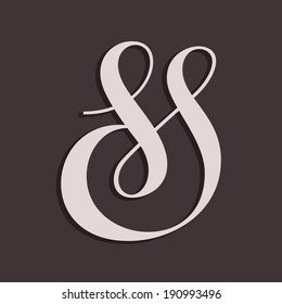 Custom decorative ampersand. Vector illustration