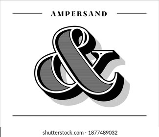 Custom decorative ampersand vector. Vintage elegant and stylish design for wedding invitation, business card, poster, flyer. Vector illustration