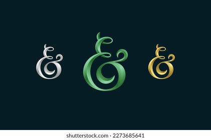 Custom decorative ampersand vector. Vintage stylish design for wedding invitation, business card, poster, flyer. Vector illustration