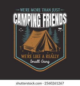 Custom design for camping on black black Background