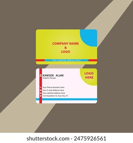 Custom Design and printing business card, Free Vector, Clean style modern business card template design