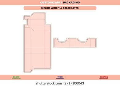 Custom Dimension Flip Top Zigarettenschachtel dieline Vektor mit scharfen Stanzlinien Pfade saubere Faltstruktur und effiziente professionelle Verpackung Layout Design