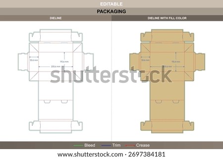 Custom dimensions flip top boxes all-in-one dieline formed using vector setup boosting printing alignment packaging fold continuous die line creates seamless unified box