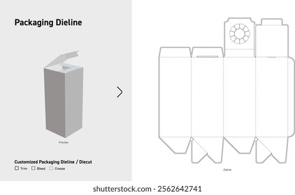 Custom dimensions tuck end boxes pins dieline