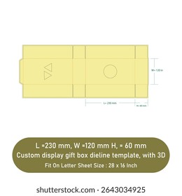 Custom display gift box dieline template