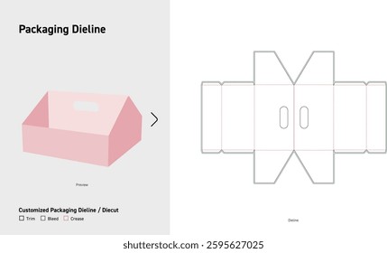 Custom Displayed Box with handle Dieline