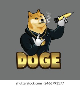 Custom Doge Cartoon Mascot Logo Design