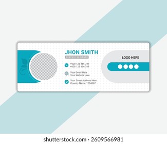 Custom Email Signature for Personal Branding, Email signature and email footer or social media cover design template with unique shape. Email Signatures.