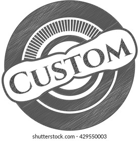 Custom emblem with pencil effect