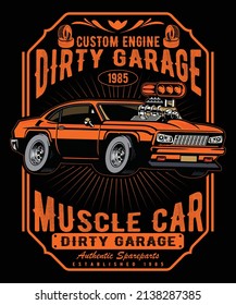 custom engine dirty garage vector image