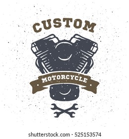 Custom engine, hand drawn emblem.