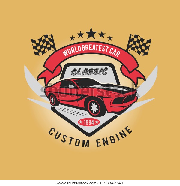 Custom engine racing t shirt logo in illustrator\
with print ready