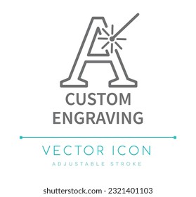 Custom Engraving Product Vector Line Icon