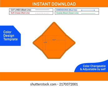 Custom envelope dieline template and 3D envelope design