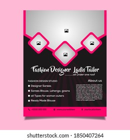 Custom Fashion Tailor Flyer Vector Template	