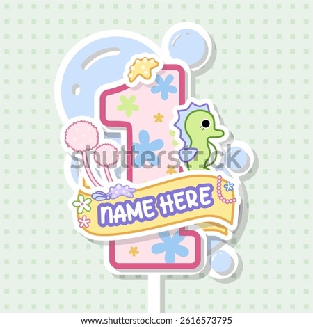 custom first cake topper decoration element