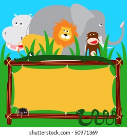 Custom folders with forest animals, vector