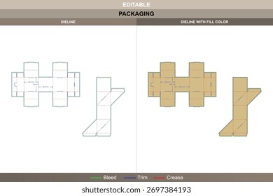 Custom folding paper box dieline developed with accurate vector detailing improving printing tone while keeping layout steady die line setup maintains smooth folding rhythm