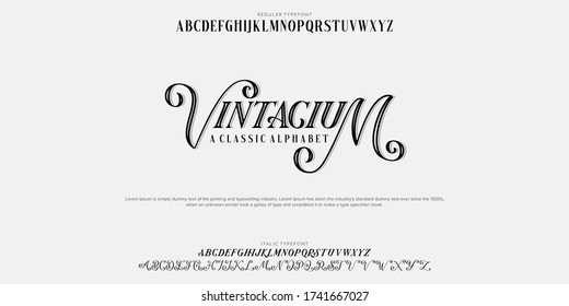 Serif de script de agrupamiento de tipos de letra personalizado. ilustraciones vectoriales de aplausos