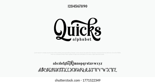 Custom Font Bundle Script Serif. Alphabet Vector Illustration