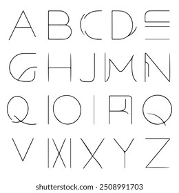 custom font with clean and modern lines, balancing both elegance and readability. The design should feature subtle curves and geometric shapes that give a unique character to each letter