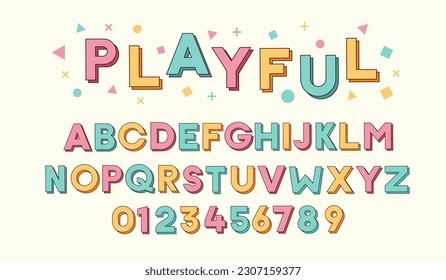 Diseño de tipos de letra personalizados. Estilo de efecto tipográfico. Estilo gráfico de contorno colorido