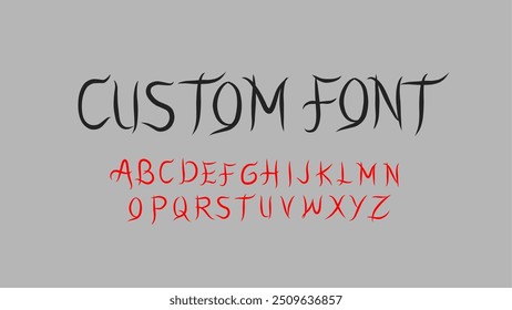 Custom font, free line style lettering type. Vector set of hand written fonts