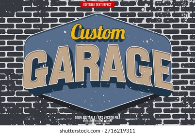 Garaje personalizado 3D editable efecto de texto