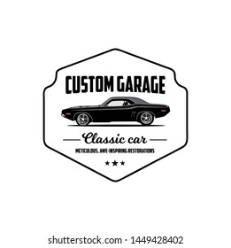 Custom garage classic logo vector 