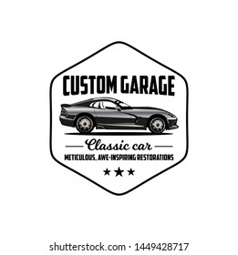 Custom garage classic logo vector 