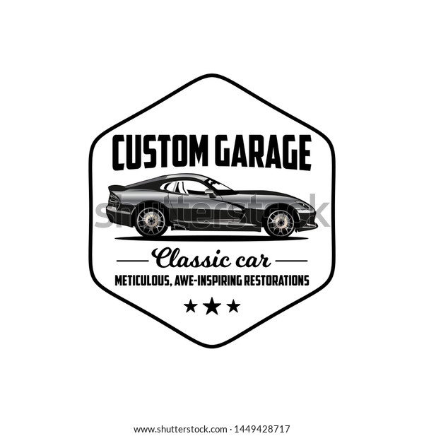 Custom garage classic logo\
vector 