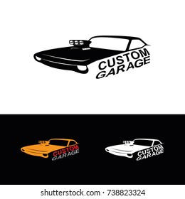 Custom garage logo. emblems, badges and icon