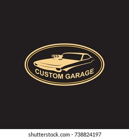 Custom garage logo. emblems, badges and icon