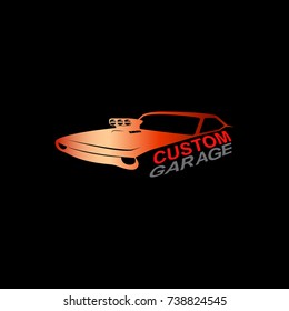 Custom garage logo. Retro style sign
