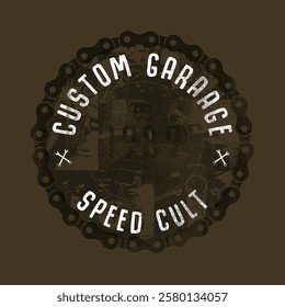 custom garage motorcycle speed cult motor vintage style tshirt print