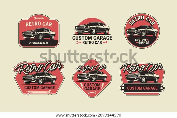 Custom Garage Retro Car\
Badge Collection