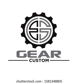 Custom gear with letters E and G for logo design - Vector