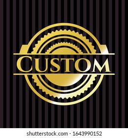 Custom gold emblem or badge. Vector Illustration. Detailed.