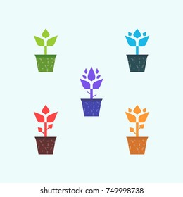 Custom graphic design flower plants with style flat design