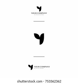 CUSTOM GRAPHIC DESIGN LETTER Y LEAF
