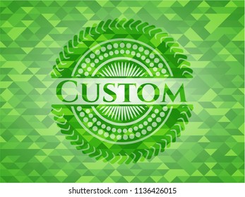 Custom green mosaic emblem