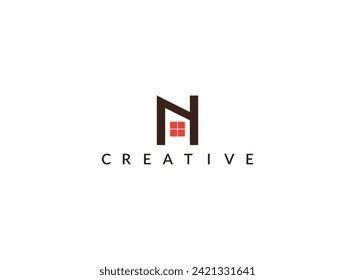 diseño del logotipo de las casas de fuentes H personalizadas con un diseño sencillo,