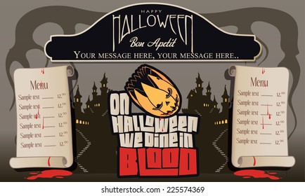 Custom Halloween menu template