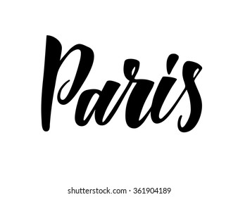 The custom hand lettering poster for your design. Creative typography. Hand drawn greeting card with text Paris, New York City, Rome, Amsterdam. Tourism and travel.