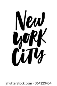 The custom hand lettering poster for your design. Creative typography. Hand drawn greeting card with text New York City. Tourism and travel.