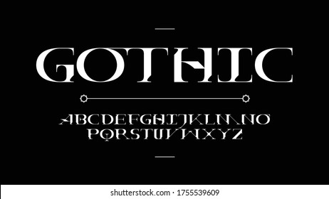 Custom Handmade Gothic ACB Serif Font Family with Single Letters Typeface