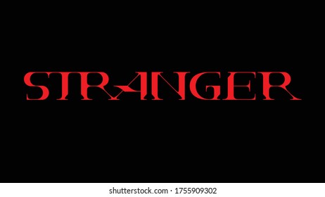 Custom handmade Serif Font Design Stranger in minimal, elegant and mystical design