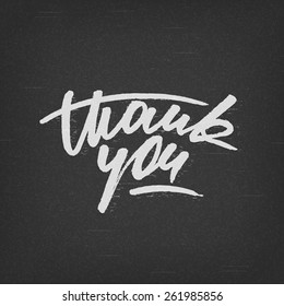 Custom handwritten  "Thank you" card, grunge style lettering