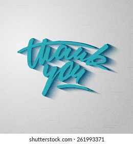 Custom handwritten "Thank you" card, grunge style lettering